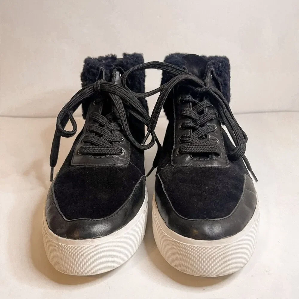 Via Spiga Shearling Black Sneakers Size 10‎